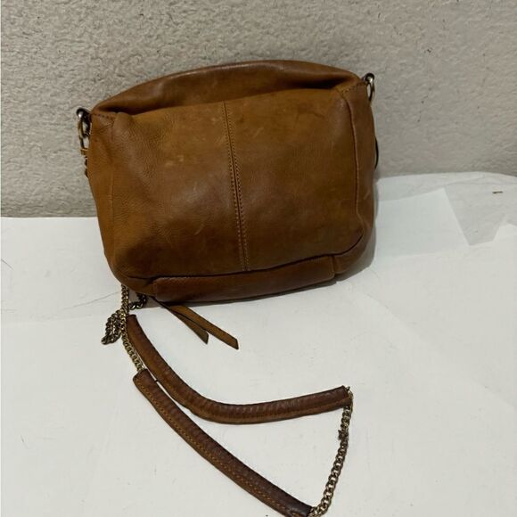 Anthropologie Kelsi Dagger Brown Crossbody Purse chain strap - Picture 5 of 9